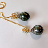 [Exclusively for Mr. N] American earrings with South Sea pearl and natural zircon 