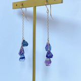 フローライトのトリプルピアス