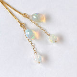 オパールのラウンド&ドロップアメリカンピアス