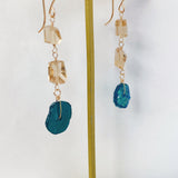 ローマングラスとトパーズピアス