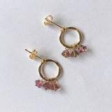 バイカラートルマリンのスタッドリングピアス