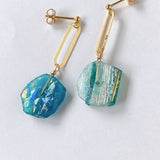 ローマングラスのオーバルリングピアス