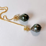 [Exclusively for Mr. N] American earrings with South Sea pearl and natural zircon 