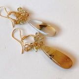 Montana agate and zircon ring earrings