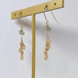 ビアクォーツとグリーンアパタイトのミモザピアス