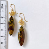 Fruit jasper and yellow aquamarine bouquet earrings