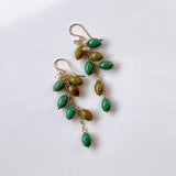 ソノランターコイズとアコヤケシパールのしゃらしゃらピアス