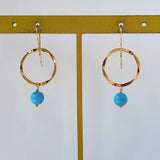 スリーピングビューティーターコイズの丸玉リングピアス