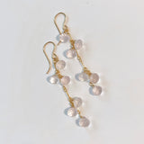 ローズクォーツのころころロングピアス