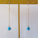 スリーピングビューティーターコイズの丸玉シンプルピアス