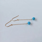 スリーピングビューティーターコイズの丸玉シンプルピアス