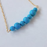 スリーピングビューティーターコイズの丸玉7粒ブレスレット