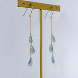 アフガニスタンフローライトのトリプルピアス　グリーン