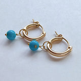 スリーピングビューティーターコイズの一粒ピアスチャーム