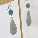 Grape agate and grandidierite earrings 6-27 