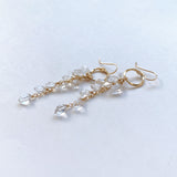 両剣水晶のリングロングピアス