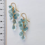 アクアマリンのふさふさピアス