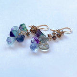 フローライトとアンダリュサイトのピアス