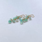 ペルーブルーオパールのしゃらしゃらピアス