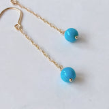 スリーピングビューティーターコイズの丸玉シンプルピアス