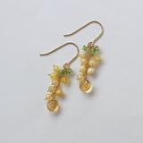 イエローオパールとシトリンとツァボライトのミニミモザピアス