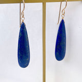 大きなラピスラズリの一粒ピアス