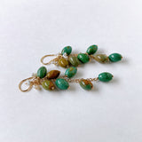 ソノランターコイズとアコヤケシパールのしゃらしゃらピアス