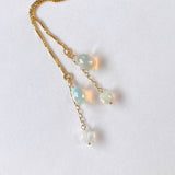 オパールのラウンド&ドロップアメリカンピアス