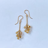 ルチルクォーツのバーチェーンピアス