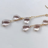 アフガニスタンフローライトのトリプルピアス　ピンク