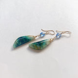 オパライズドウッドとカイヤナイトのピアス3-2