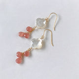 Peruvian rhodochrosite and mother-of-pearl earrings 