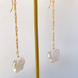 butterfly pearl bar chain earrings 