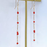 イタリア産赤サンゴのステーションピアス