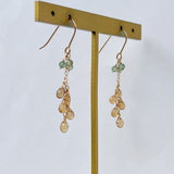 ビアクォーツとグリーンアパタイトのミモザピアス