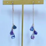 フローライトのトリプルピアス