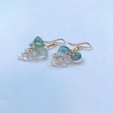 フローライトと両剣水晶のピアス
