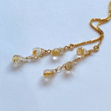 ルチルクォーツのアメリカンピアス