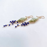 グリーンジャスパーとラピスラズリのピアス