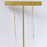 淡水パールの華奢ロングピアス