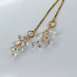 ハーキマークォーツの2wayアメリカンピアス　チャーム仕立て