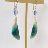 オパライズドウッドとカイヤナイトのピアス3-2