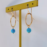 スリーピングビューティーターコイズの丸玉リングピアス