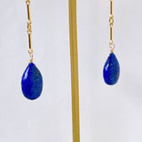 lapis lazuli bar chain earrings