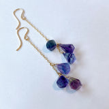 フローライトのトリプルピアス