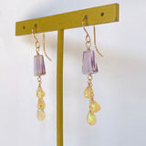 ametrine and opal drop earrings 