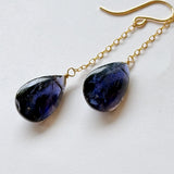 アイオライトのシンプルピアス