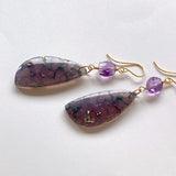 grape agate and amethyst earrings