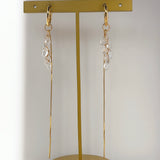 ハーキマークォーツの2wayアメリカンピアス　チャーム仕立て