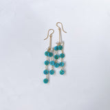 ソノランターコイズとアコヤケシパールのロングピアス